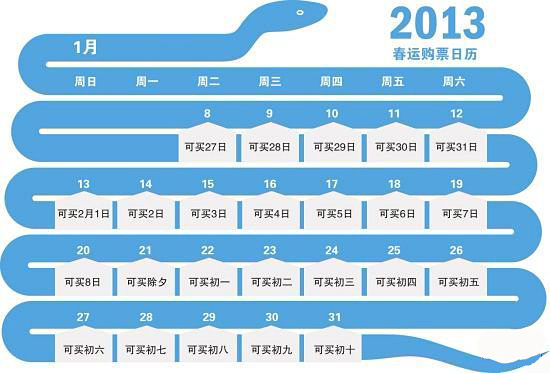 春運(yùn)超強(qiáng)購票日歷走紅 揭電話網(wǎng)絡(luò)購票流程（圖）
