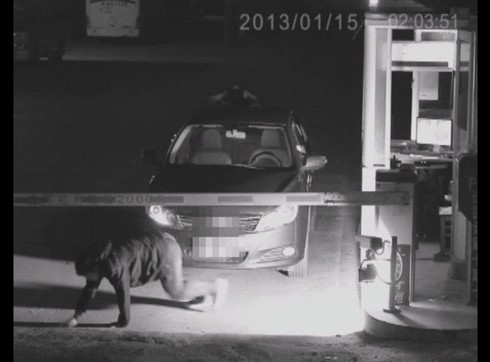 網(wǎng)曝美女車主為逃停車故意扮鬼 嚇傻收費員(圖)