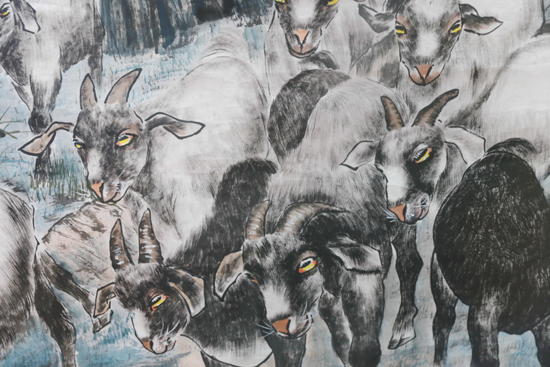 濟(jì)南趵突泉公園舉行謝君“百羊開(kāi)泰”畫展