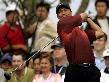 Tiger Woods at Shanghai Champions golf tournament