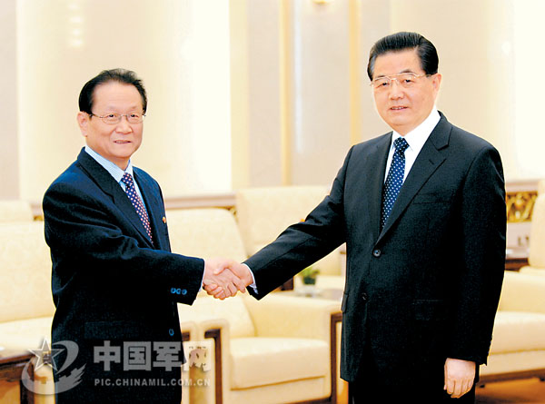 胡錦濤會(huì)見朝鮮勞動(dòng)黨代表團(tuán)