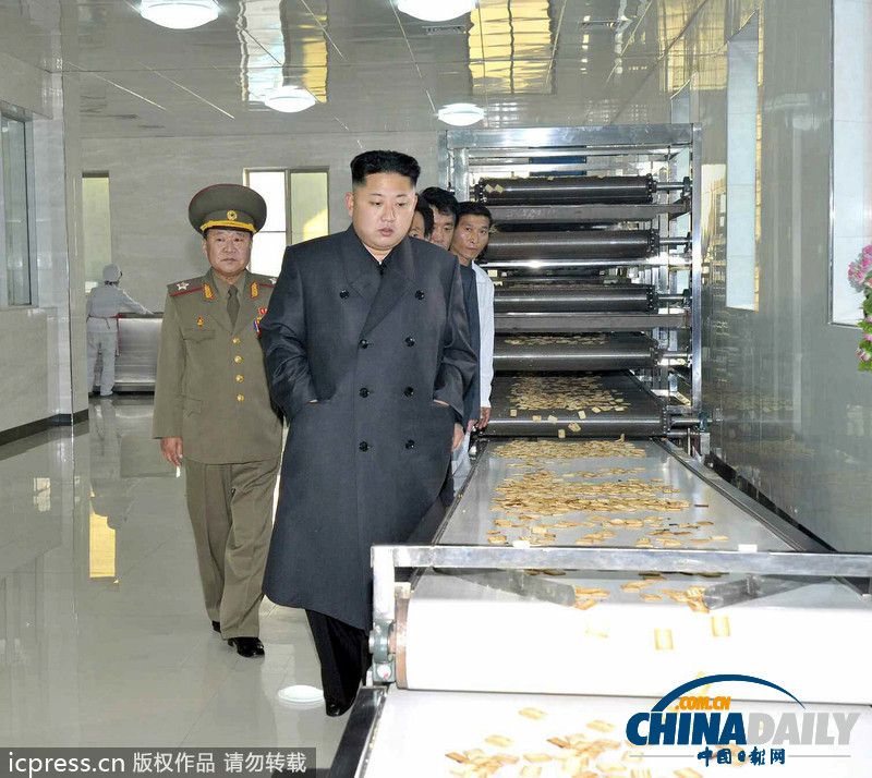 金正恩視察食品加工廠 對日常工作進行現(xiàn)場指導