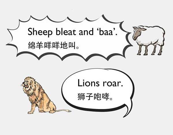 自然界中有各種聲音 如何用英語來描述動物的叫聲？