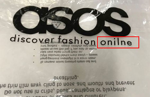 英國電商ASOS為包裝拼寫錯誤致歉，這些錯別字真的很尷尬！