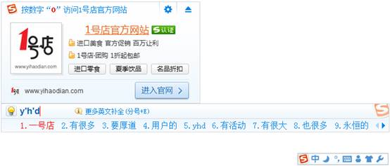 1號(hào)店宣告啟用全新短域名yhd.com